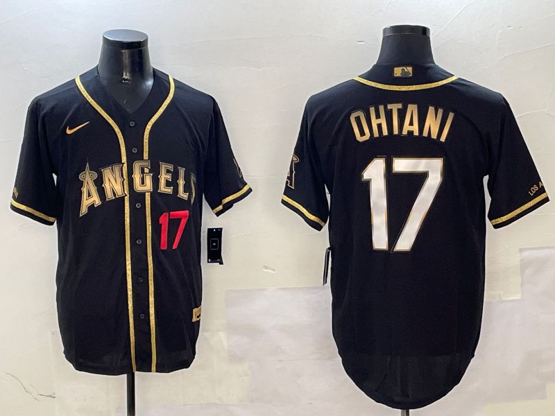 Men Houston Astros 17 Ohtani Black Gold Game 2025 Nike MLB Jersey style 3